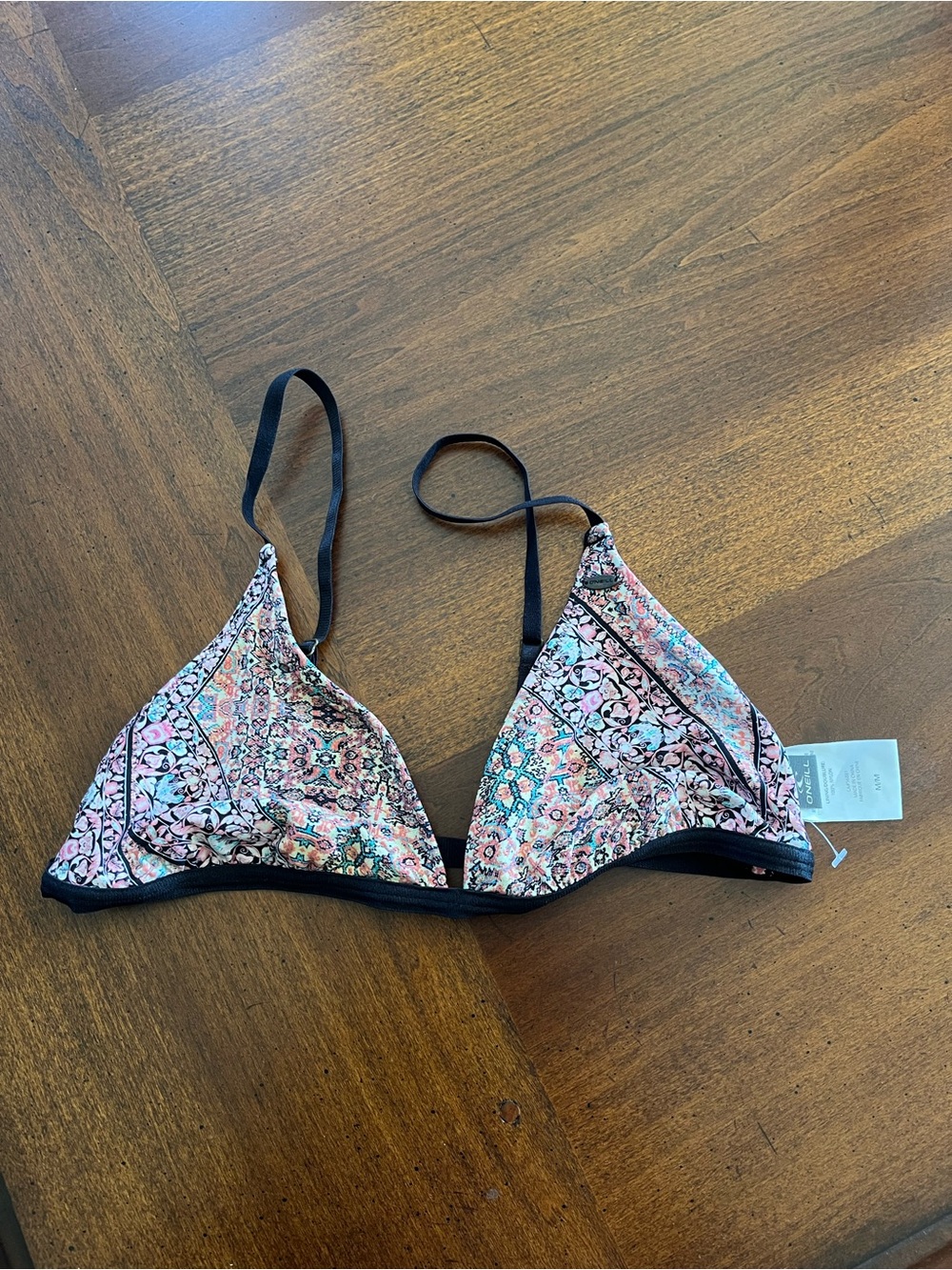 O'Neill Pink Multicolor Floral Triangle Bralette